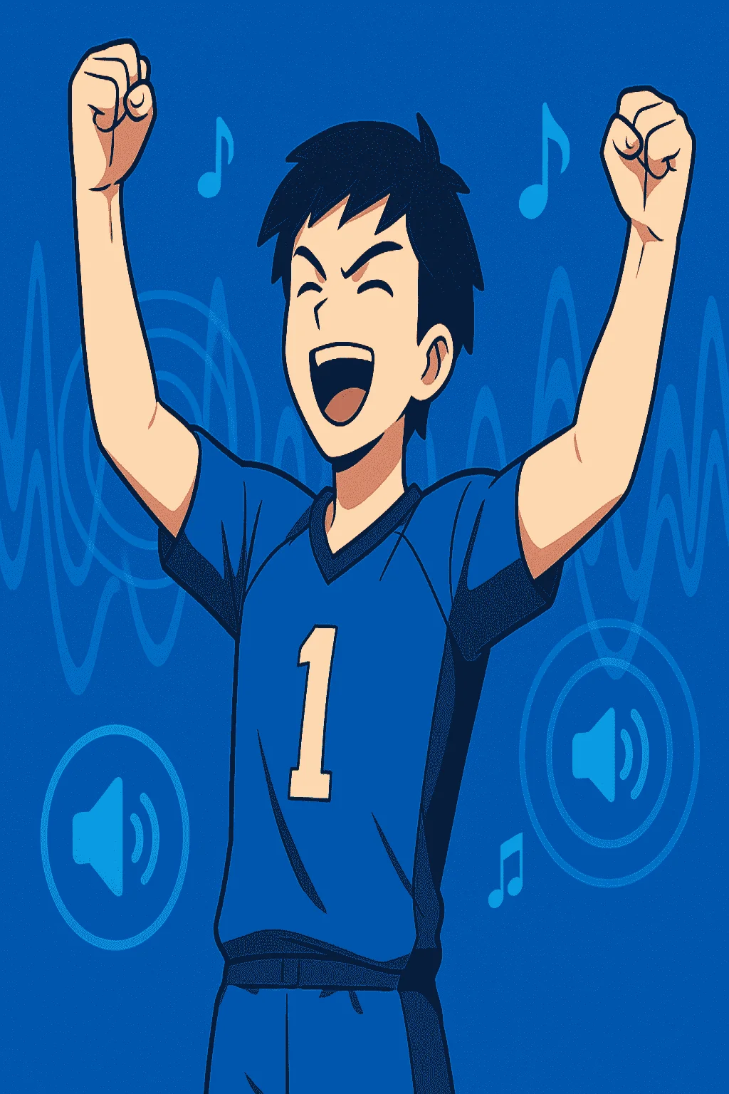 Victory pose with sound